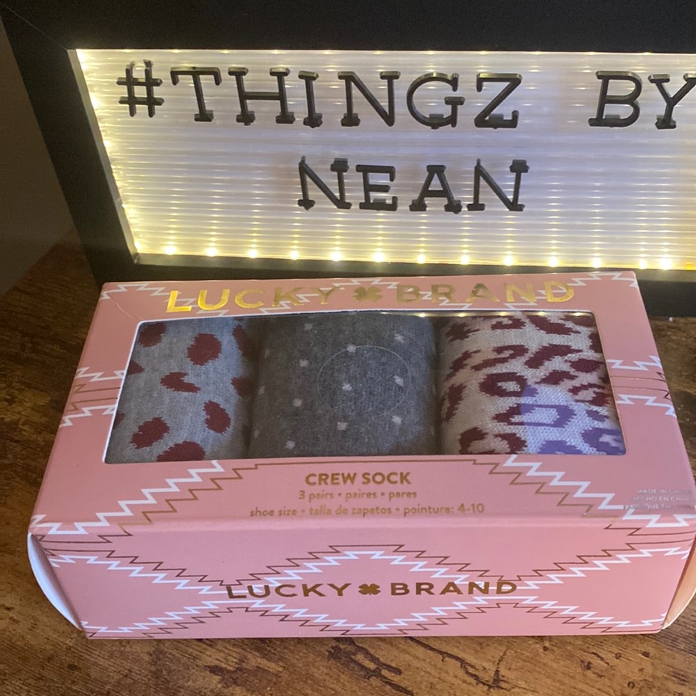 New in Box Lucky Brand Crew Socks